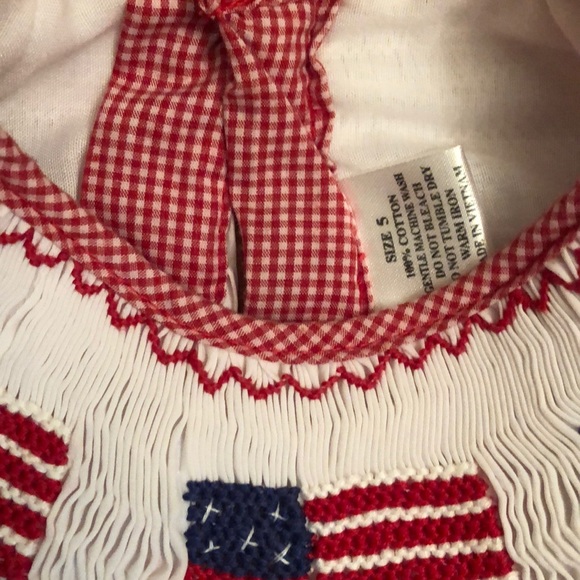 Smocked ๐บ๐ธ Flag Dress Girls size 5 - Picture 4 of 4